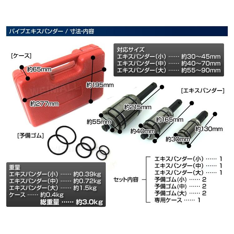 パイプエキスパンダー スプレッダー 3PCセット マフラーパイプ