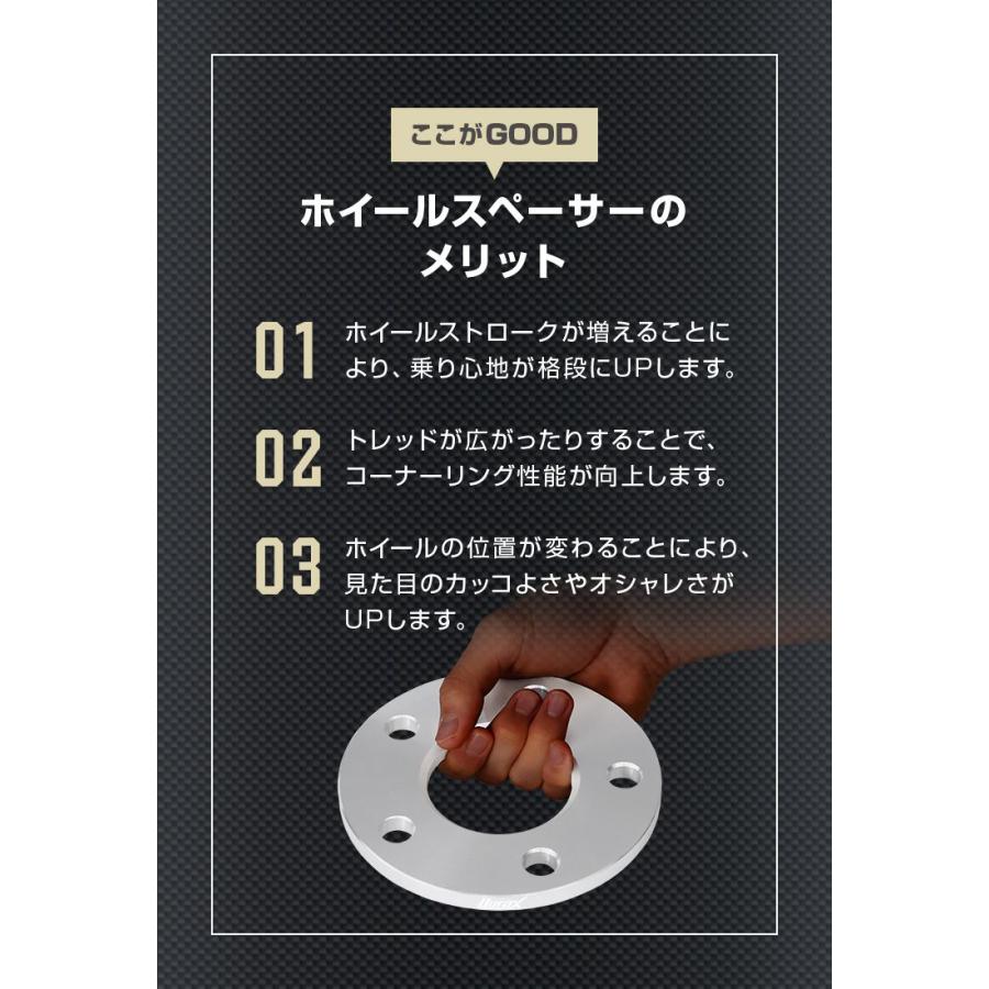 Durax ホイールスペーサー 10mm PCD114.3 5穴 シルバー 2枚