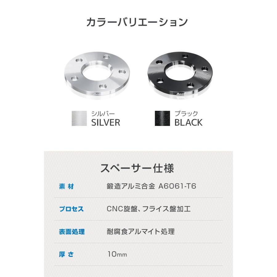 MOMORACEレースTYP d32 ボススペーサー10mm ビス6本25mm Durax ホイールスペーサー 10mm PCD114.3 5穴 シルバー 2枚