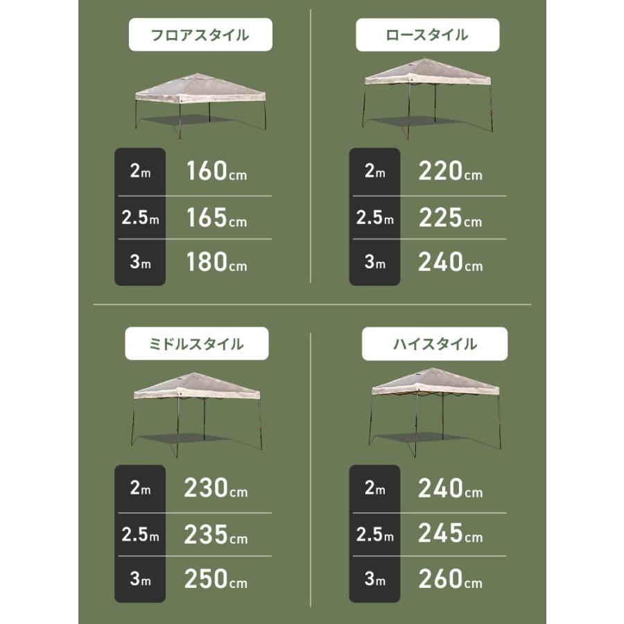 MERMONT タープ タープテント 2m 2m ワンタッチ センターロック 日よけ