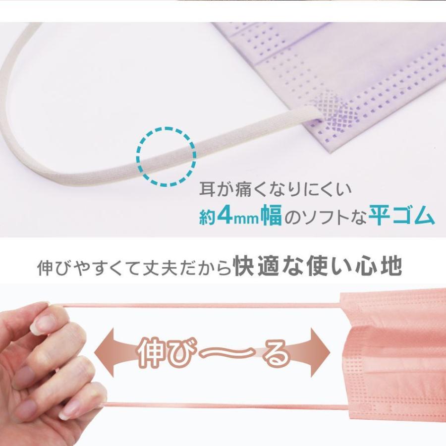 やわらか不織布 マスク 50枚 10枚ずつ個包装 3層構造 不織布マスク 使い捨て  平ゴム 耳に優しい マスク 白 ウイルス 花粉 ハウスダスト 予9｜pickupplazashop｜07