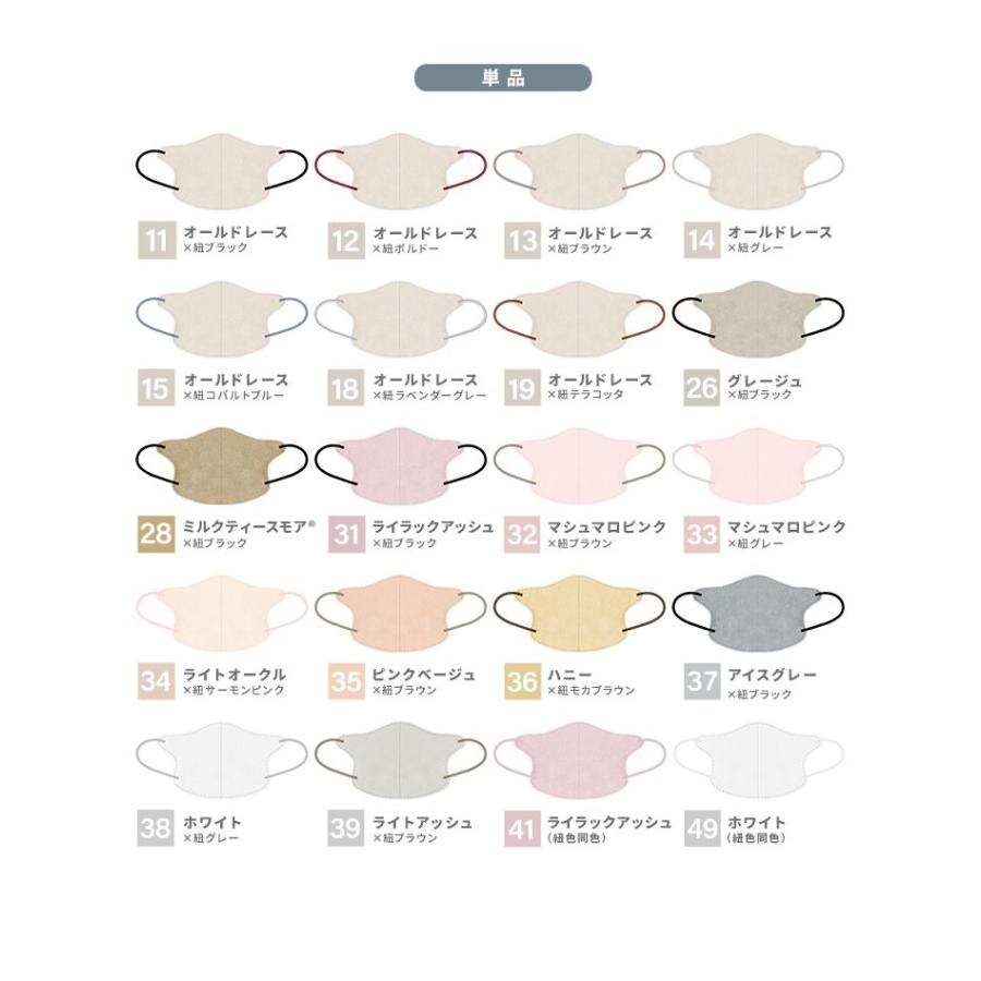 マスク 不織布 立体マスク 小さめ おしゃれ 大きめ 3Dマスク バイカラー 20枚 40枚 両面カラー ジュエルフラップマスク 99%カット | WEIMALL | 31