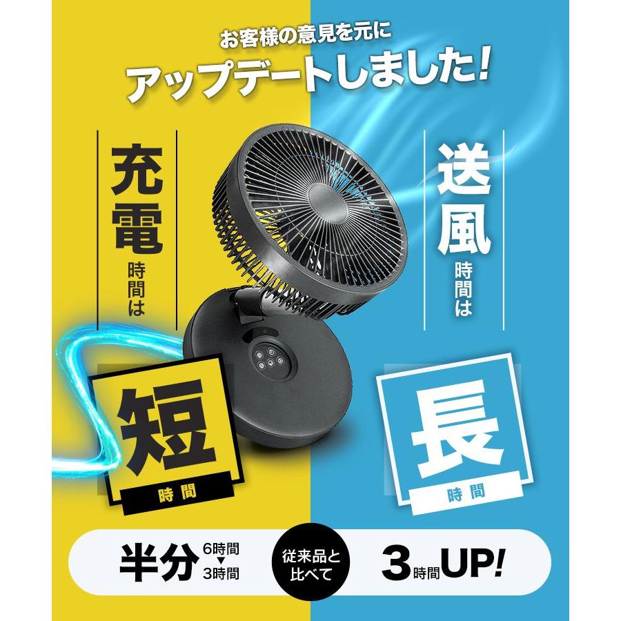 扇風機 サーキュレーター dcモーター 卓上扇風機 コードレス 小型 折りたたみ おしゃれ アウトドア キャンプ リビングファン | WEIMALL | 05