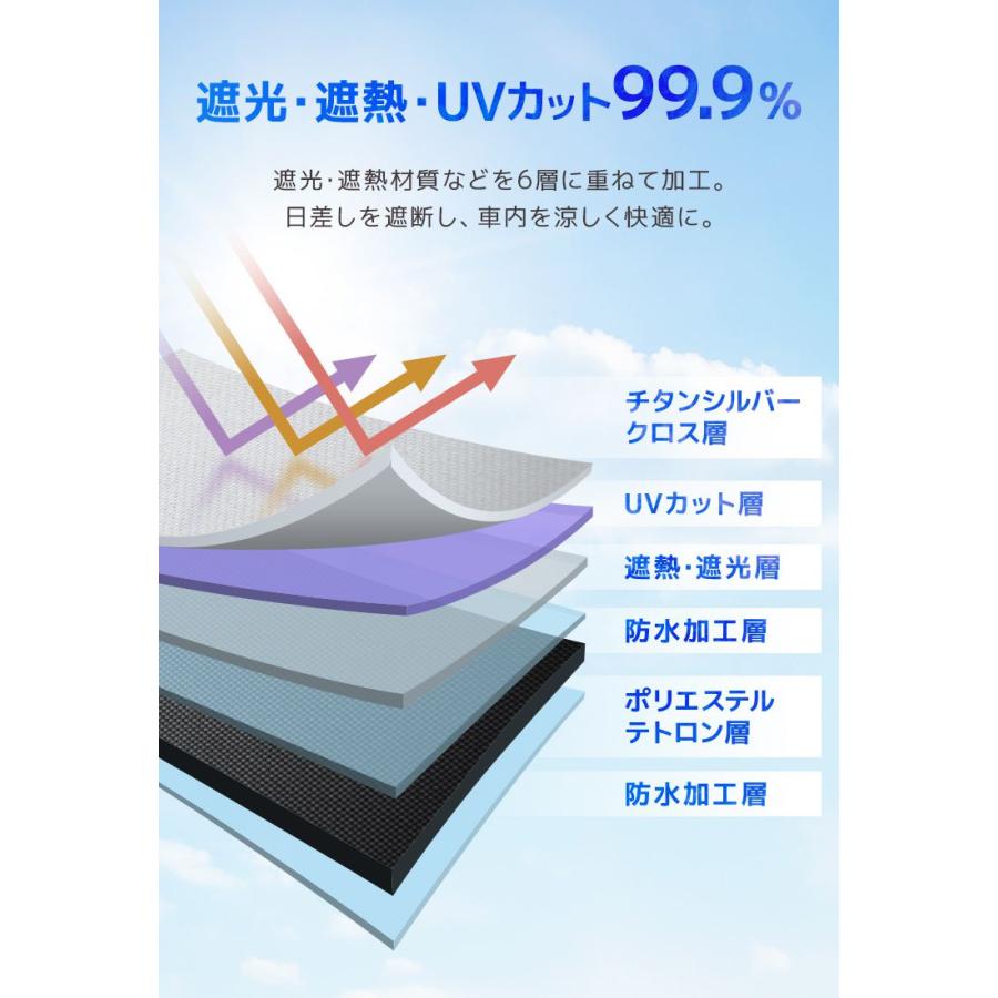 サンシェード 車 傘型 フロント 車 日よけ 折りたたみ 傘 遮熱 UVカット 紫外線 遮光 フロントガラス 車用パラソル 車 窓 | WEIMALL | 07