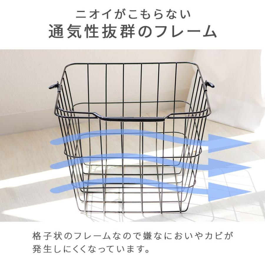 ランドリーバスケット 洗濯カゴ 3段 ランドリーワゴン 脱衣かご スリム おしゃれ 洗濯物入れ ワイヤーバスケット キャスター付き 大容量 ランドリーラック | WEIMALL | 16