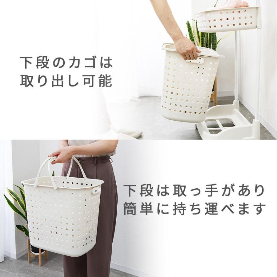 アメリカン 移動簡単 縦長 キャスター付き 大容量 洗濯カゴ 収納 緑