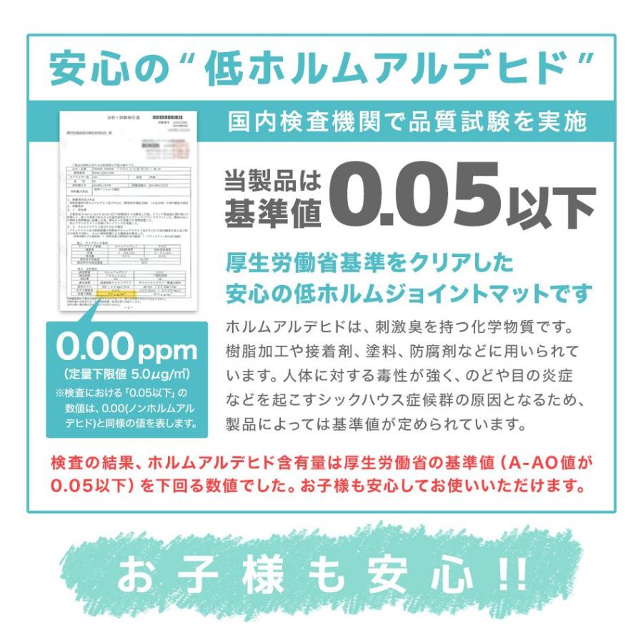 ジョイントマット 大判 厚手 2cm 60cm 6畳 防音 プレイマット ベビーマット サイドパーツ付 床暖対応 1級防音 おしゃれ 抗菌 防臭 20mm厚｜pickupplazashop｜18