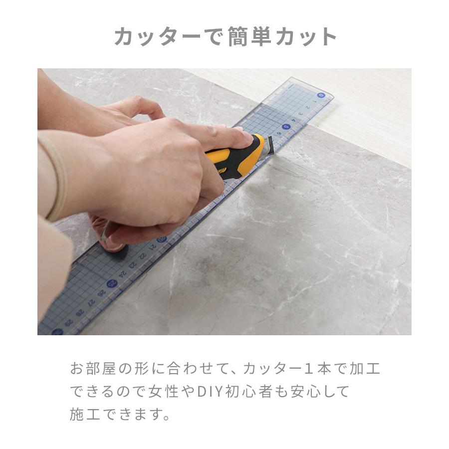 フロアタイル 床材 フローリングシート 置くだけ フロアマット 大理石 12畳 108枚セット コンクリート 接着剤不要 DIYの画像