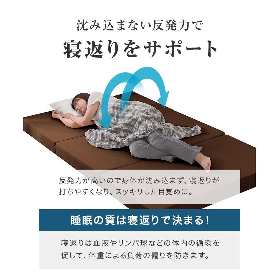 マットレス 三つ折り セミダブル 高反発マットレス 腰痛 折りたたみ 高密度30D ベッドマットレス セミダブルマットレス 硬め | WEIMALL | 11