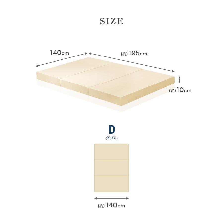 マットレス 三つ折り ダブル 高反発マットレス 腰痛 折りたたみ 高密度30D ベッドマットレス ダブルマットレス 硬め | WEIMALL | 21