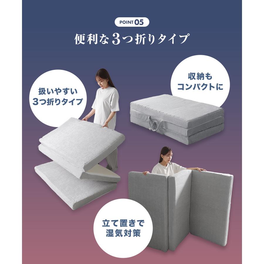 WEIMALL マットレス セミダブル 三つ折り 高反発マットレス 腰痛