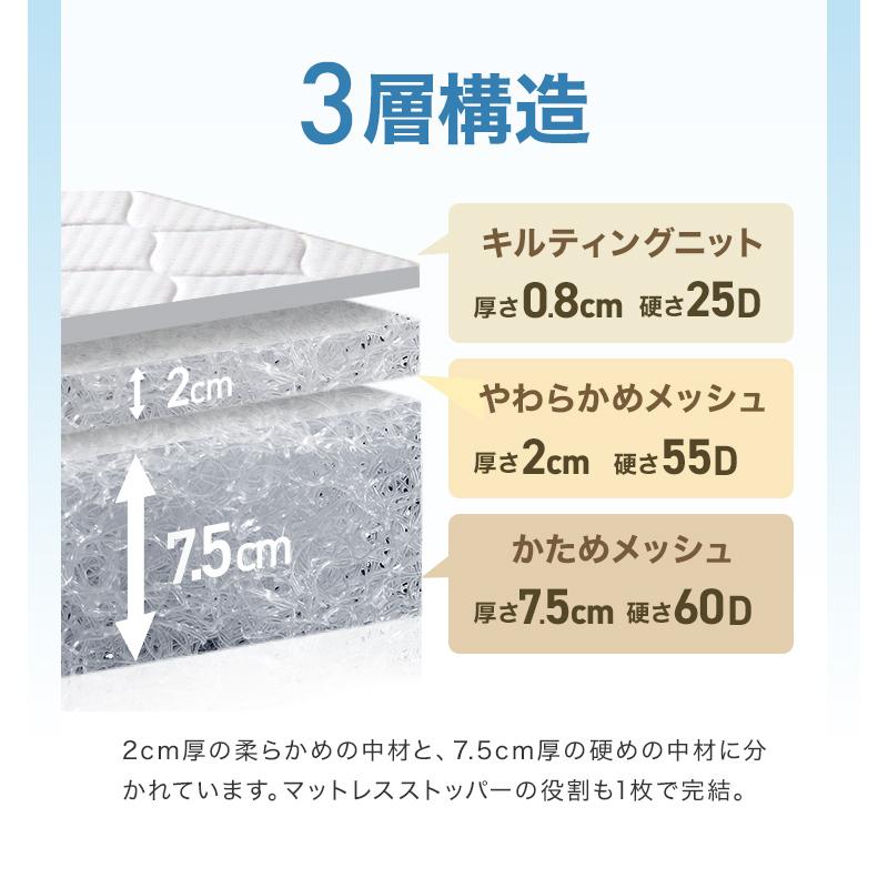 WEIMALL（ウェイモール） マットレス 高反発 セミダブル 3つ折り 極厚