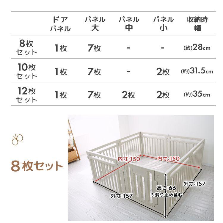 ベビーサークル 折りたたみ 180×150 ハイタイプ 66cm 工具不要 組立簡単 ドア付き ベビーゲート ベビールーム 安全ロックの画像