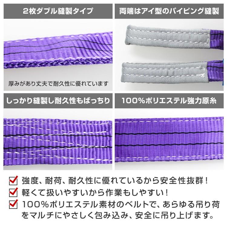 スリングベルト 3m 2本セット ナイロンスリング 耐荷800kg 25mm×3m ベルトスリング 運搬用スリング 吊具｜pickupplazashop｜04