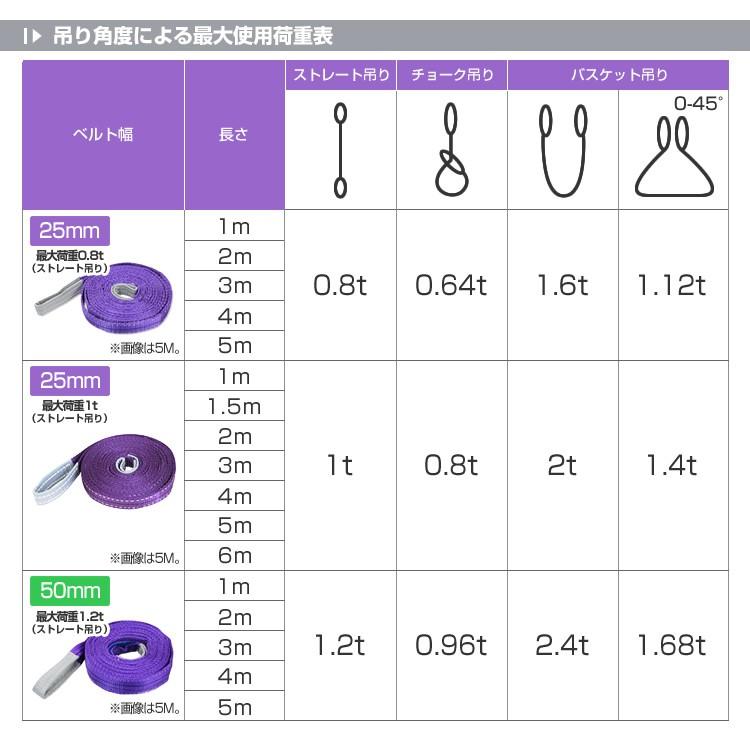 スリングベルト 5m 5本セット ナイロンスリング 耐荷800kg 25mm×5m ベルトスリング 運搬用スリング 吊具｜pickupplazashop｜05