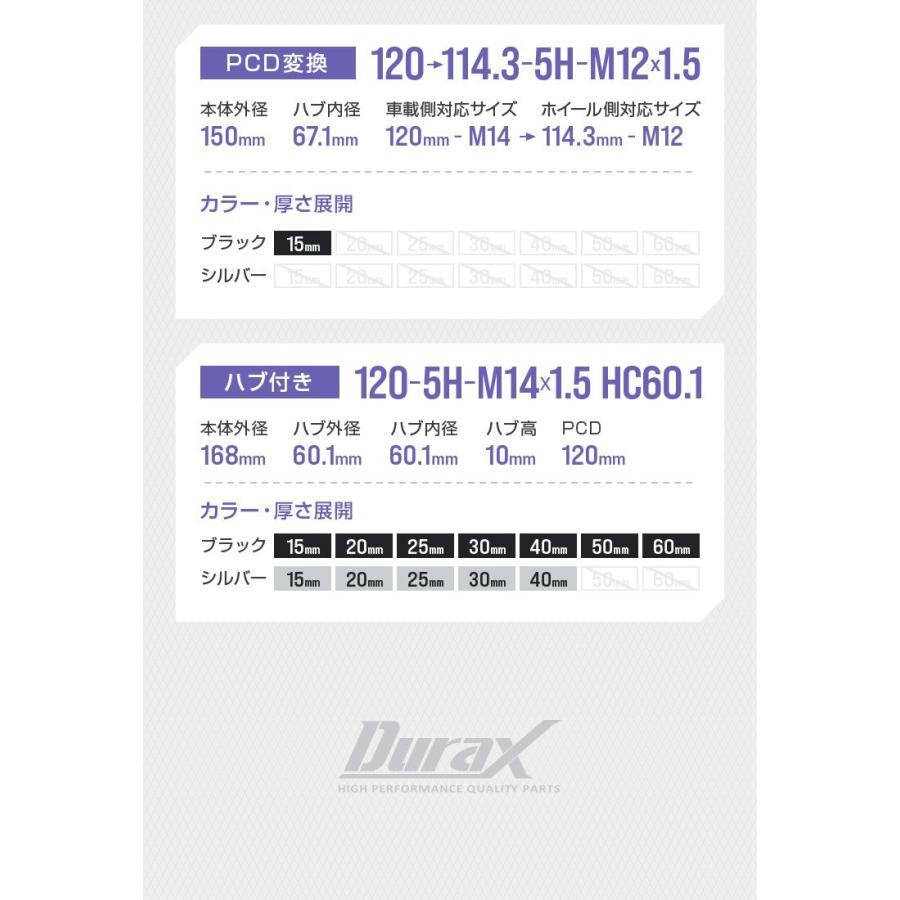 Durax スペーサー ワイドトレッドスペーサー ワイトレ 60mm Durax スペーサー ワイドトレッドスペーサー ワイトレ 60mm