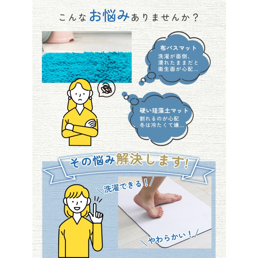 WEIMALL（ウェイモール） 珪藻土バスマット ソフト やわらか 大判 40