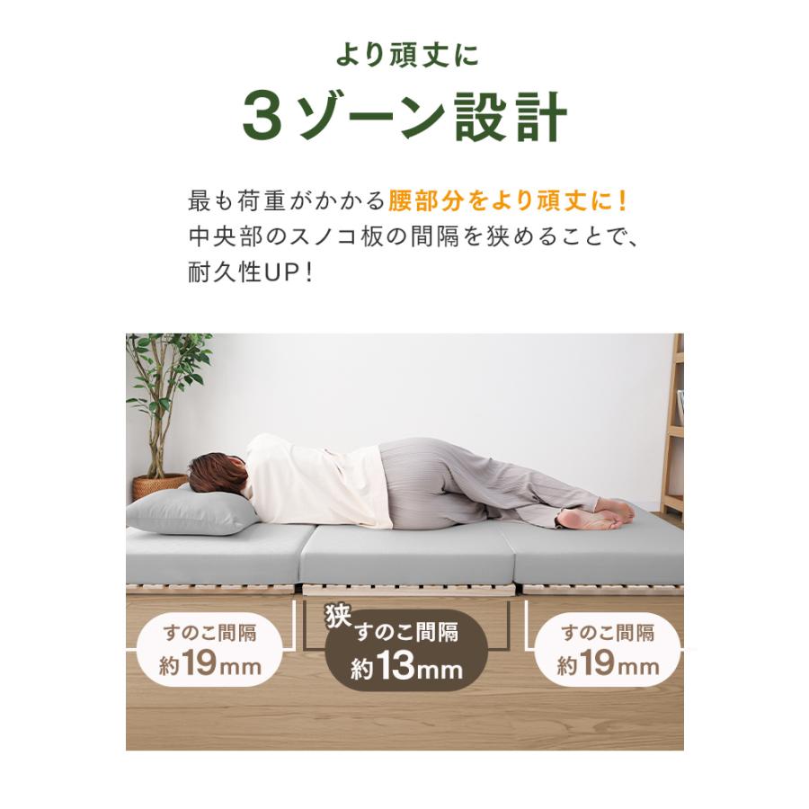 WEIMALL（ウェイモール） すのこベッド ダブルすのこマット 三つ折り