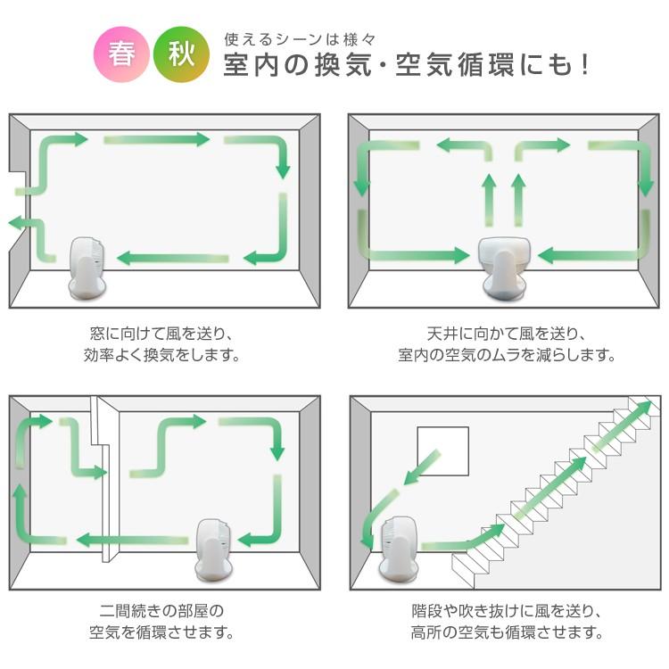 サーキュレーター 扇風機 静音 おしゃれ 卓上扇風機 部屋干し 梅雨 コンパクト パワフル送風 換気 上下左右 空気循環 6畳 から 14畳 首振り｜pickupplazashop｜08