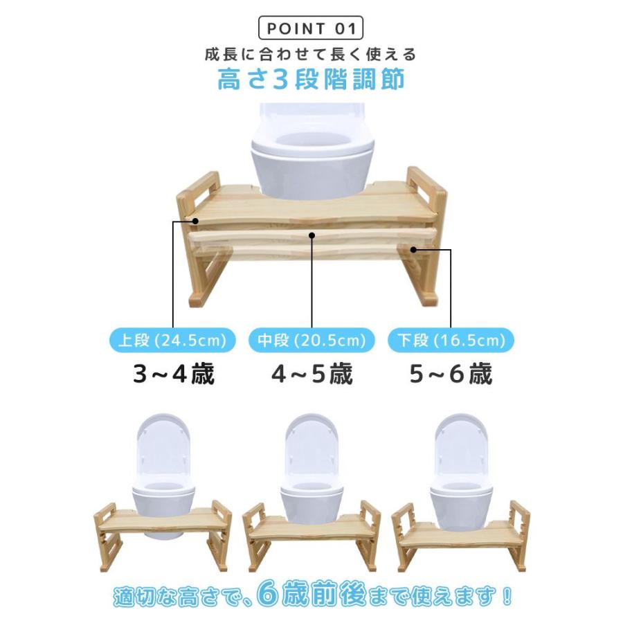 トイレ 踏み台 トイトレ 子供 木製 高さ調整 おしゃれ 踏ん張り台 トイレトレーニング 多機能 ステップ台 子ども キッズ 幼児 足置きの画像