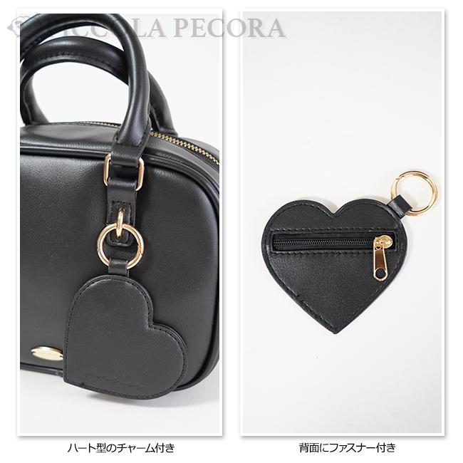 ショルダー 子供 キッズ ティーン 女の子 合皮 ハートP チャーム 付き
