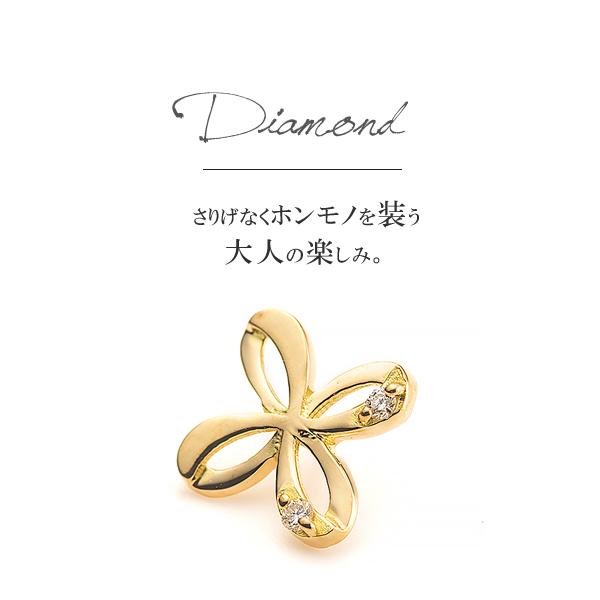 picollet 軟骨ピアス パーツ 18金 プルメリア ダイヤモンド
