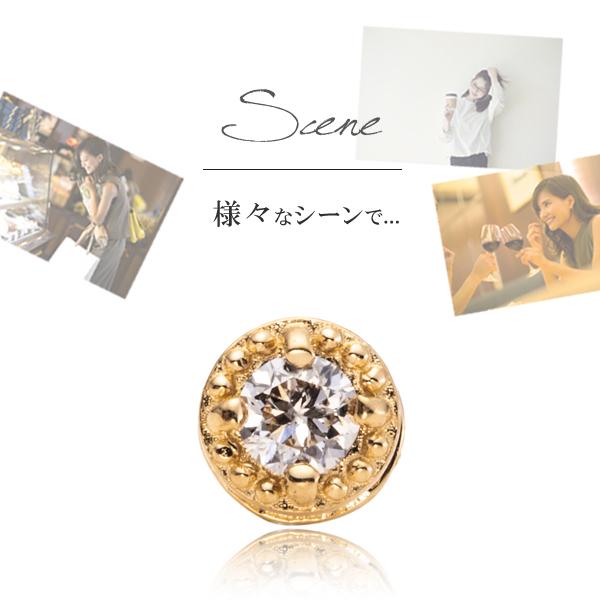 K18 ダイヤモンド │ アンテナヘリックス・インダストリアルに、側面も可愛い軟骨ピアス・ボディピアスパーツ 14G/16G 金属アレルギー対応K18金イエローゴールド ： 約 商品情報 K18YG 18金イエローゴールド