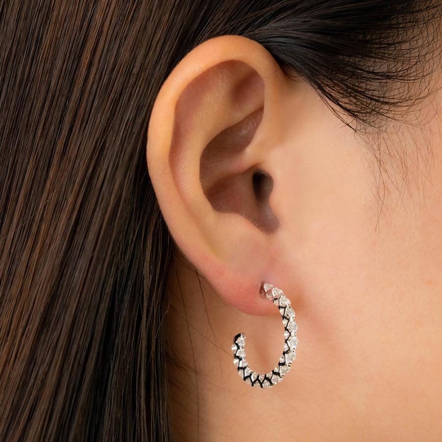 キラキラshop 人気 フープ リング ピアス K18WG