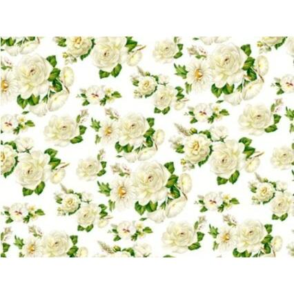 ポーセラーツ転写紙 白磁用 ホワイトミスト / 白 バラ 薔薇 ローズ