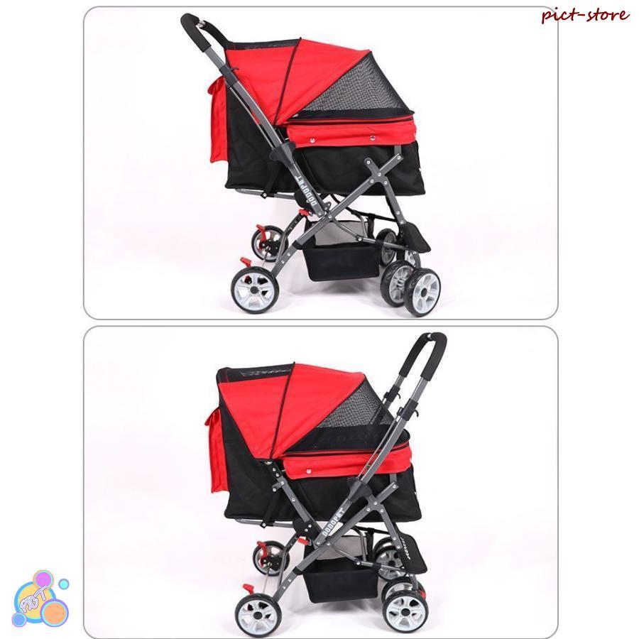 ペットカート ペットバギー DODOPET 切り替え ハンドル 多頭飼い 大型犬 中型犬 小型犬 犬 荷物入れ バスケット キャノビー付き 4輪 折り 