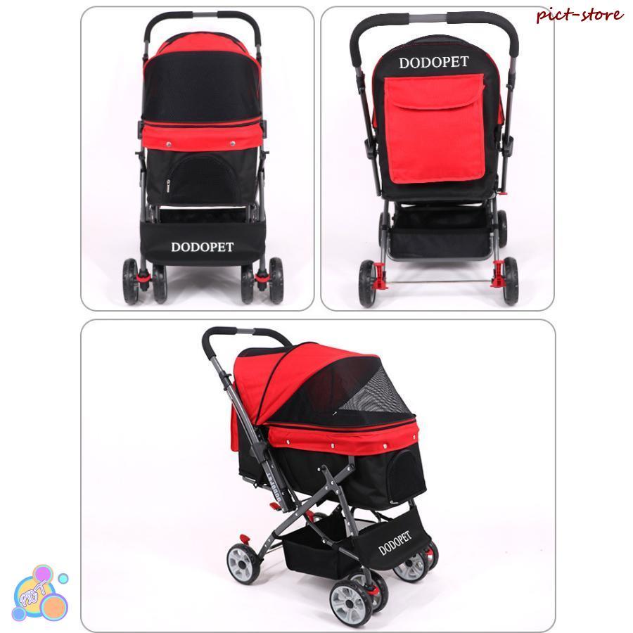 ペットカート ペットバギー DODOPET 切り替え ハンドル 多頭飼い 大型犬 中型犬 小型犬 犬 荷物入れ バスケット キャノビー付き 4輪 折り 