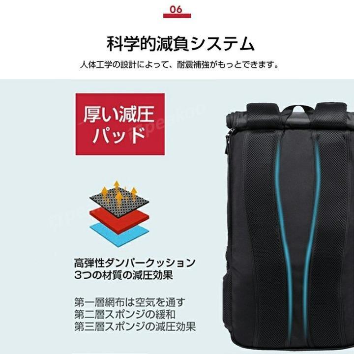 リュック リュックサック 50L 40L サイズ 大容量 メンズ 黒 4way 防犯 バッグ アウトドア ビジネスリュック 防水ナイロン 17PC収納可能｜pict｜08