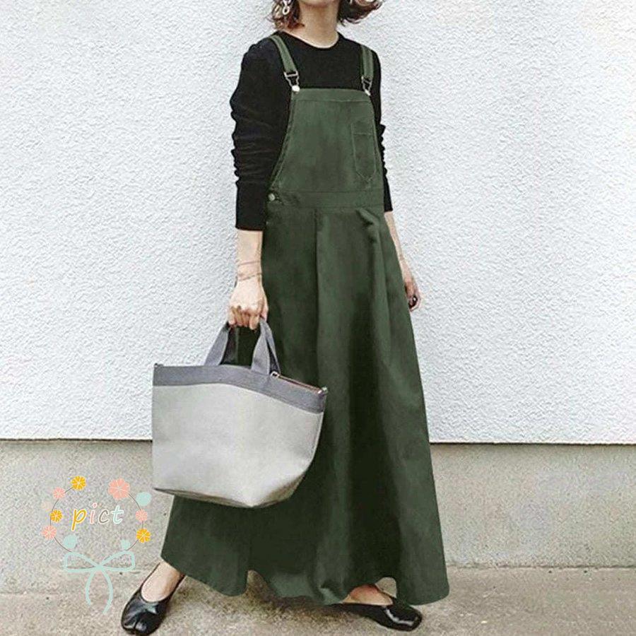 春先取りの サロペットスカート ロング 大きいサイズ マキシ丈 春夏 秋冬 ジャンパースカート 大人 ワンピース サロペット オーバーオール レディース スカート Whitesforracialequity Org