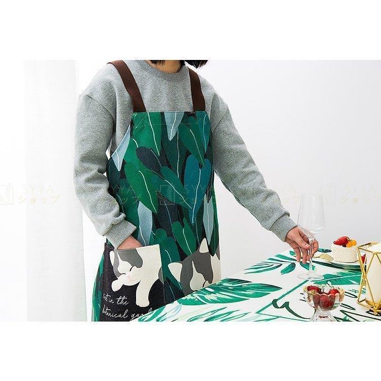 売れ筋介護用品も 花柄 イラスト オシャレ柄 メンズ 大きいサイズ ワンピース おしゃれ エプロン 動物 Ais33 グリーン ブラック ゆったり 男女兼用 ポケット付き 猫 アニマル エプロン カラー E Jeuneschirurgiens Com