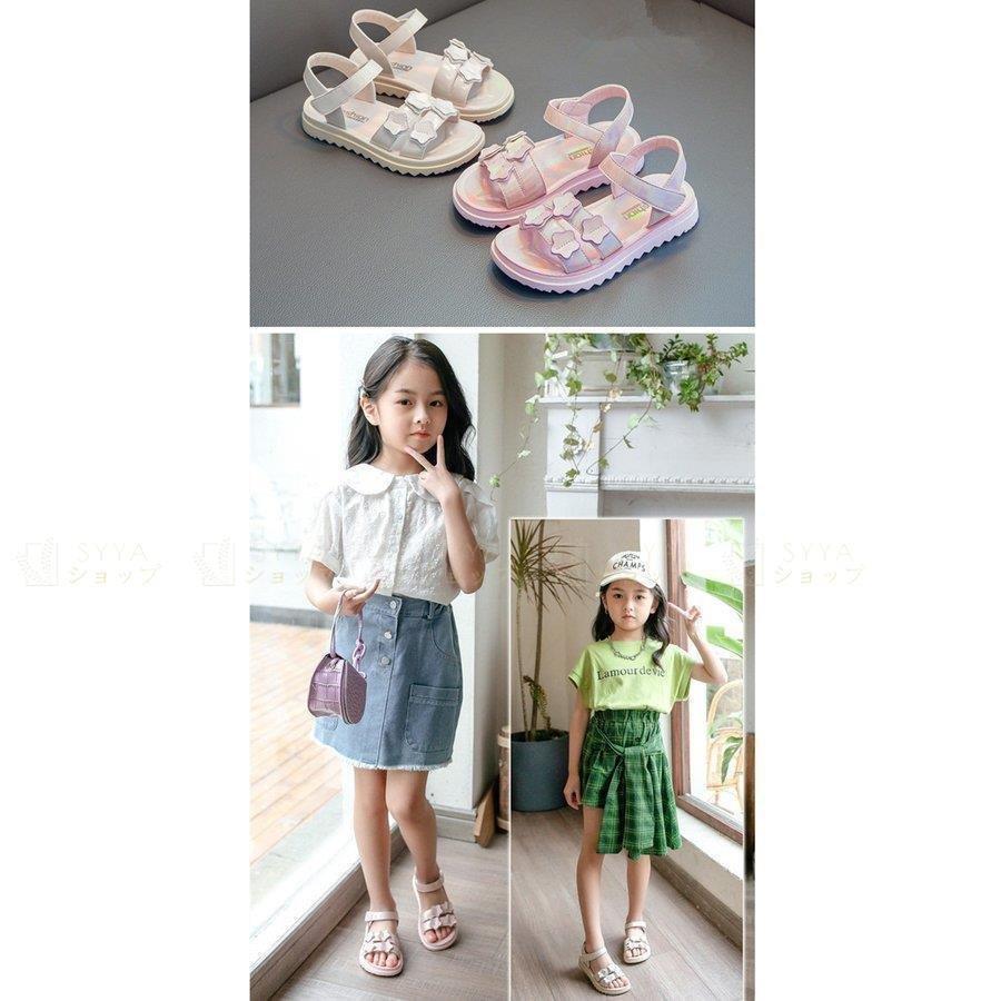子供サンダル キッズサンダル 子供靴 夏 厚底 サンダル 履きやすい おしゃれ 女の子 可愛い カジュアル 子供 子ども靴 こども ガールズ 親子 レディース