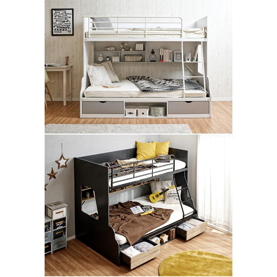 smart-i 二段ベッド 大人用 子供 上下サイズ違い 引き出し収納 ラック