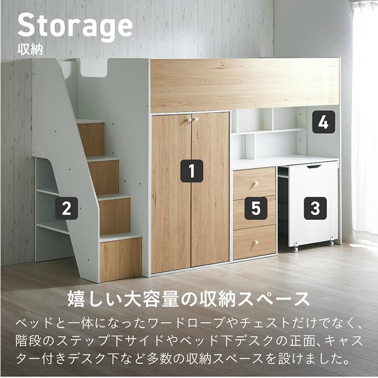 smart-i システムベッド 子供 大人用 ロフトベッド ハイタイプ