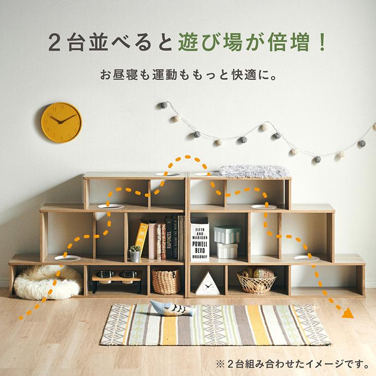 キャットウォーク キャットタワー 木製 大型猫用 木 省スペース ねこタワー おしゃれ 据え置き 多頭飼い キャットシェルフ Knebel ニーベルの画像