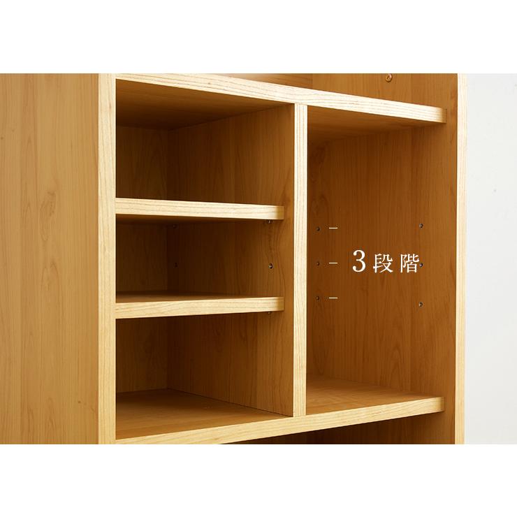 子供部屋 インテリア 収納 棚 スリム コンパクト キャスター付き 国産 ランドセルラック ramo(ラーモ) 幅60cm ナチュラル/ダークブラウンの画像