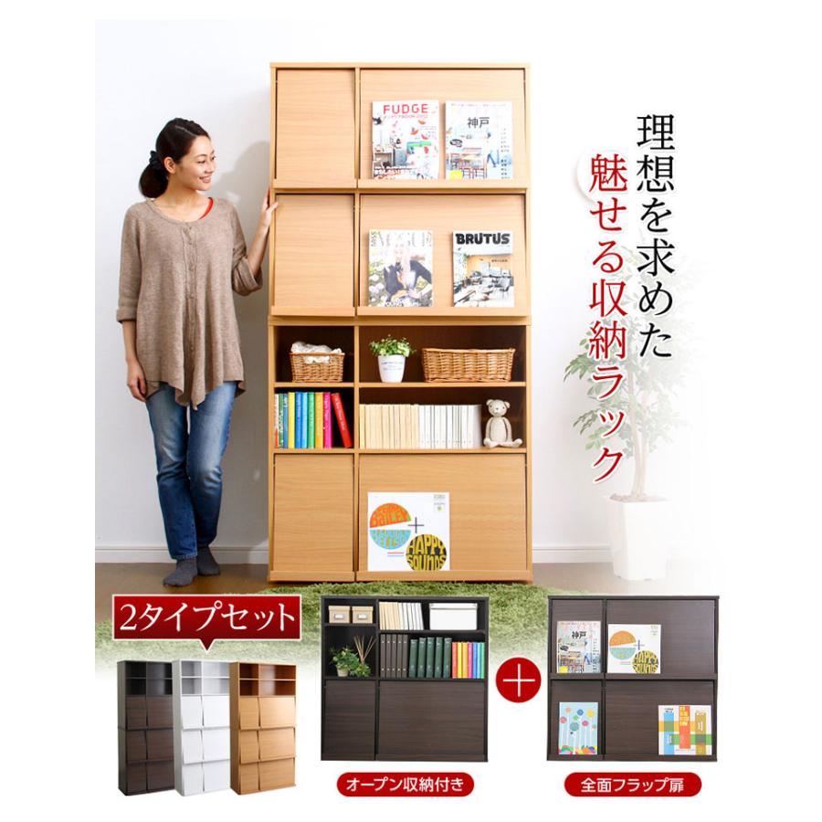 ディスプレイラック ラック2個セット 本棚 リビング収納 隠せる収納 3