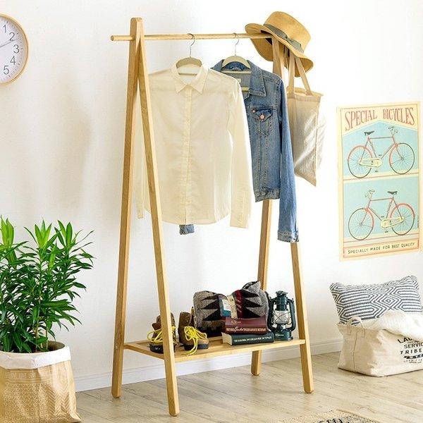 天然木オーク材使用 木製 ハンガーラック ワードローブ フリーラック 洋服掛け コートかけ 木製スタンド hanger rack MTK-527NA | 