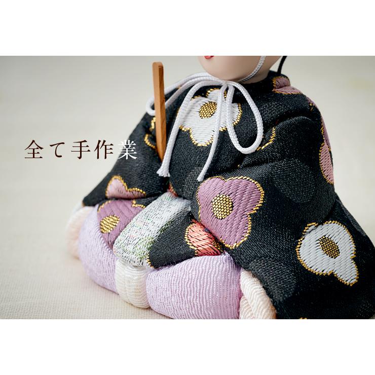 雛人形 木製 コンパクト おしゃれ 女の子 ケース飾り ひな人形 かわいい ミニ 国産 親王飾り 衝立 台座 木目込雛人形「のどか」3点セット 5色対応