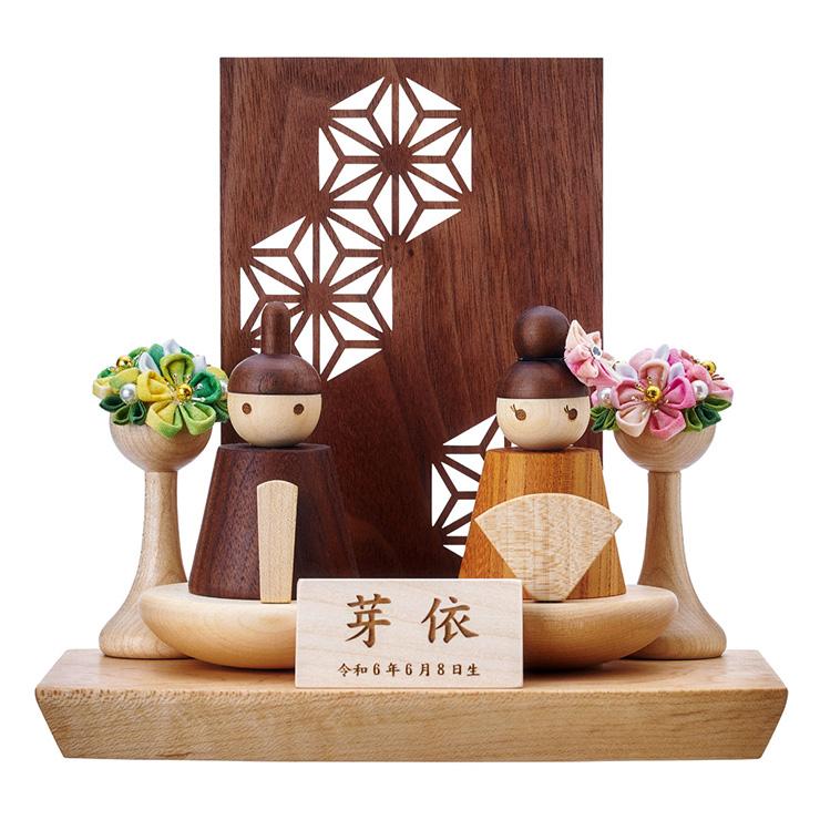 smart-i 雛人形 木製 コンパクト ひな人形 日本製 長方形台座 おしゃれ