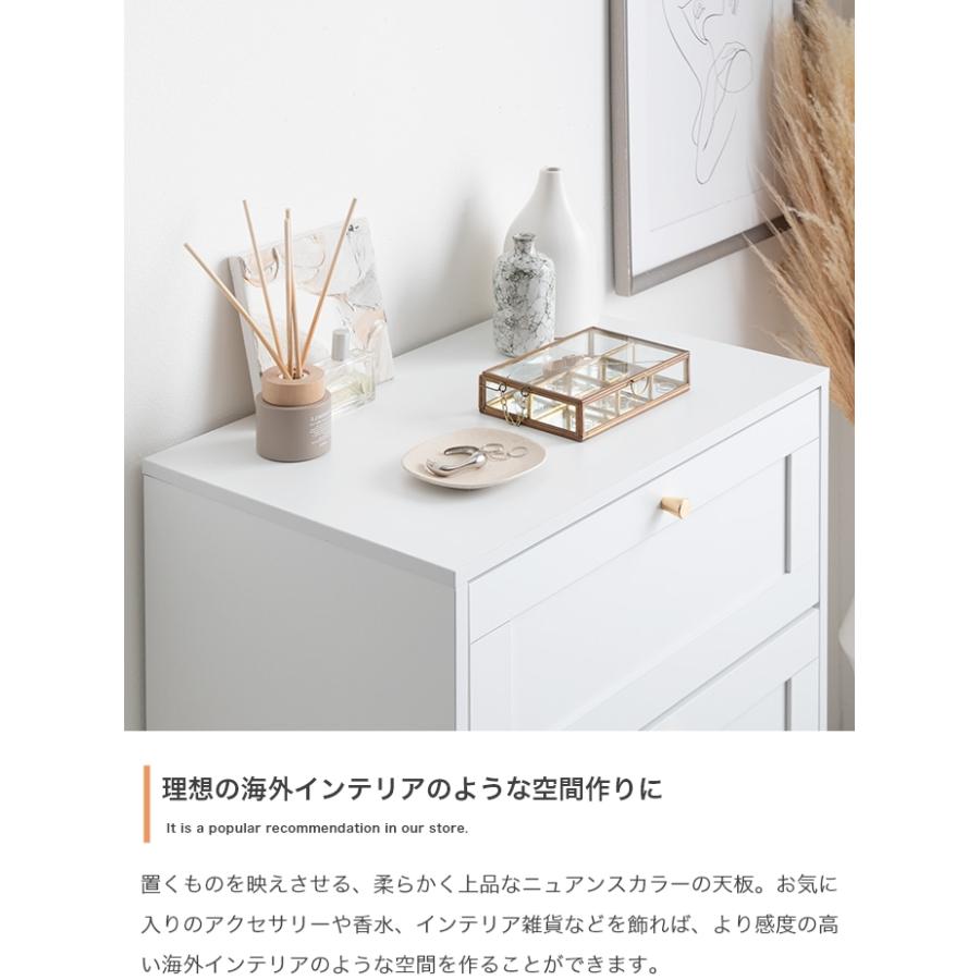 タンス おしゃれ Calan チェスト 幅60cm 引出し3段 エレガント 衣類収納 コンパクト 寝室 リビング 取っ手付き フェミニン かわいい 一人暮らし 新生活 上品 | ブランド登録なし | 12