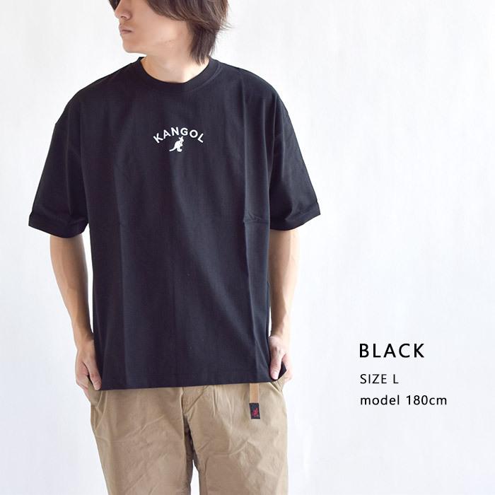 KANGOL 黒 半袖Tシャツ ロゴ入り KANGOL tシャツ KANGOL/カンゴール 別注 ロゴ ワンポイント刺繍