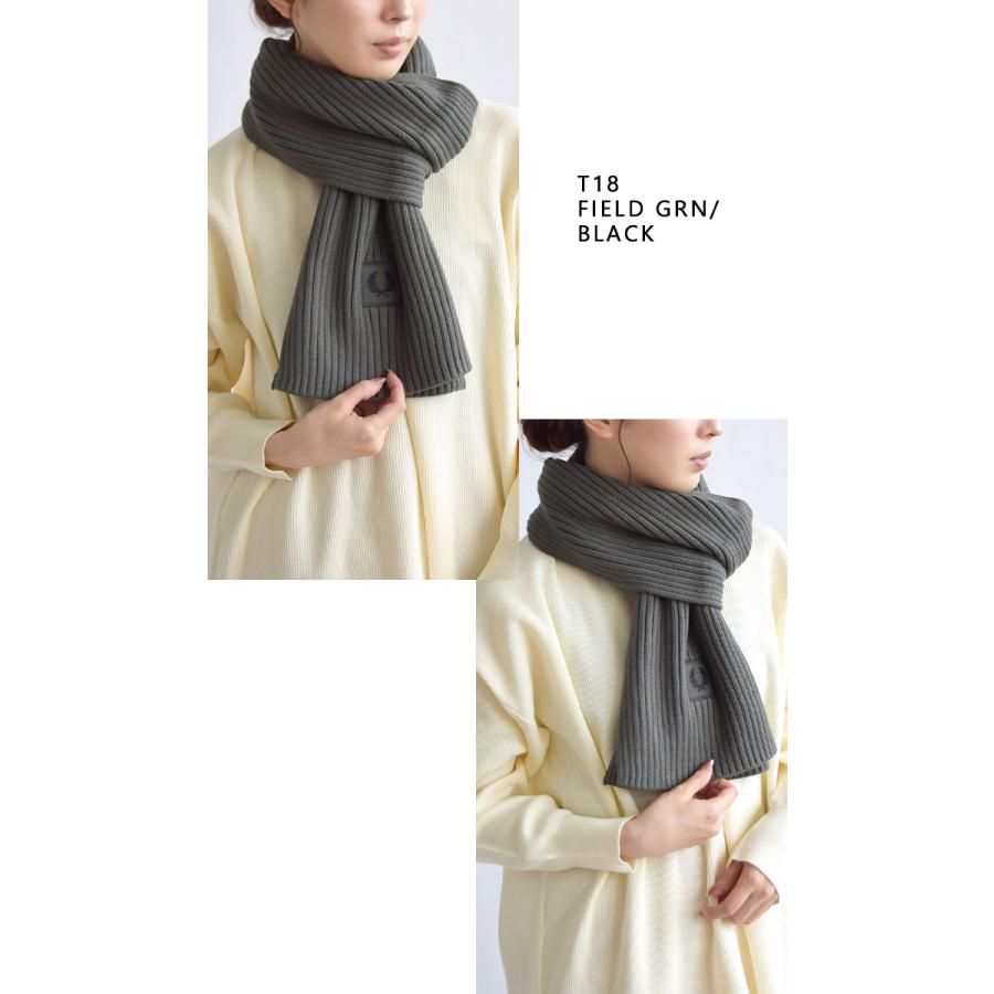 FRED PERRY フレッドペリー マフラー PATCH BRND RIB SCARF FRED PERRY フレッドペリー マフラー PATCH BRND RIB SCARF