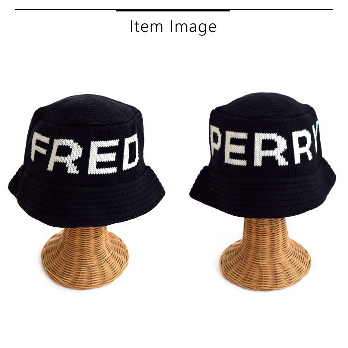 FRED PERRY フレッドペリー ニット バケットハット ロゴ 刺繍 FRED PERRY フレッドペリー ニット バケットハット ロゴ 刺繍