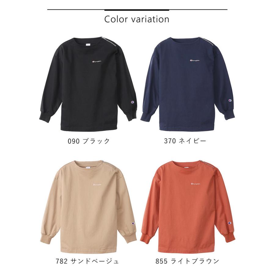 Champion チャンピオン レディース ロンT ウィメンズ ロングスリーブシャツ ロゴ ワンポイント トップス シャツ Cロゴ リブ袖 シンプル 普段使い 長袖｜piecelife｜10