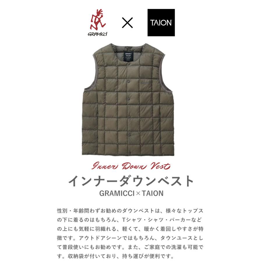 GRAMICCI TAION グラミチ タイオン インナーダウンベスト メンズ GRAMICCI TAION グラミチ タイオン インナーダウンベスト メンズ
