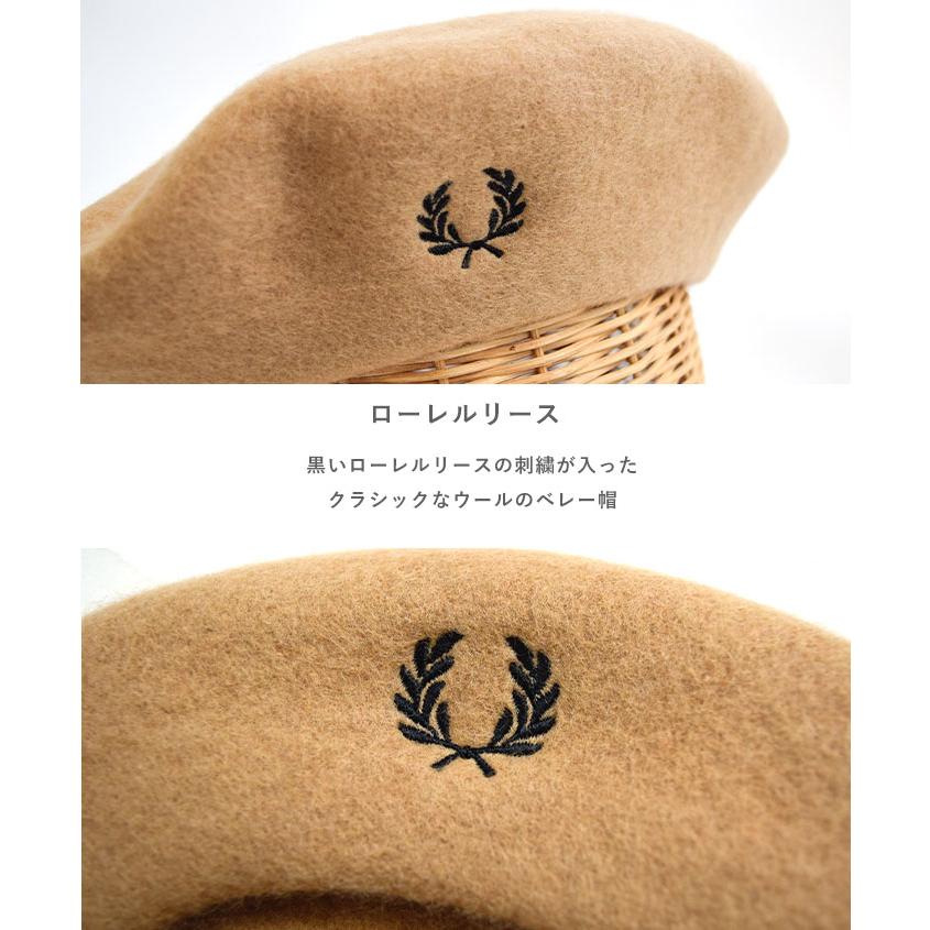 FRED PERRY フレッドペリーFRED Beret ベレー帽 ロゴ入り 刺繍 FRED PERRY フレッドペリーFRED Beret ベレー帽 ロゴ入り 刺繍
